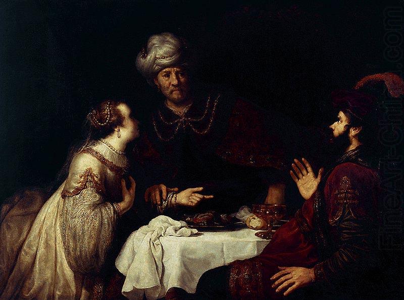 Jan victors Esther accuses Haman before Ahasveros china oil painting image